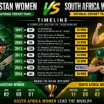 Pakistan women's national cricket team vs south Africa women's national cricket team timeline