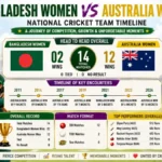 Bangladesh Women vs Australia Women's National Cricket Team Timeline