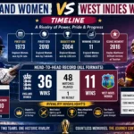 England Women's National Cricket Team vs West Indies Women Timeline