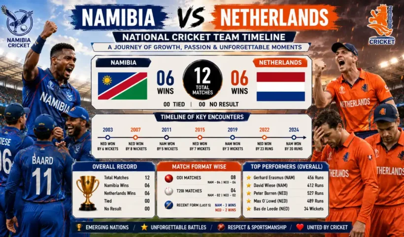 Namibia National Cricket Team vs Netherlands National Cricket Team Timeline