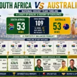 South Africa National Cricket Team vs Australia Cricket Team Timeline