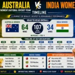 Australia women's national cricket team vs India women timeline