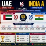 UAE cricket team vs India a cricket team timeline