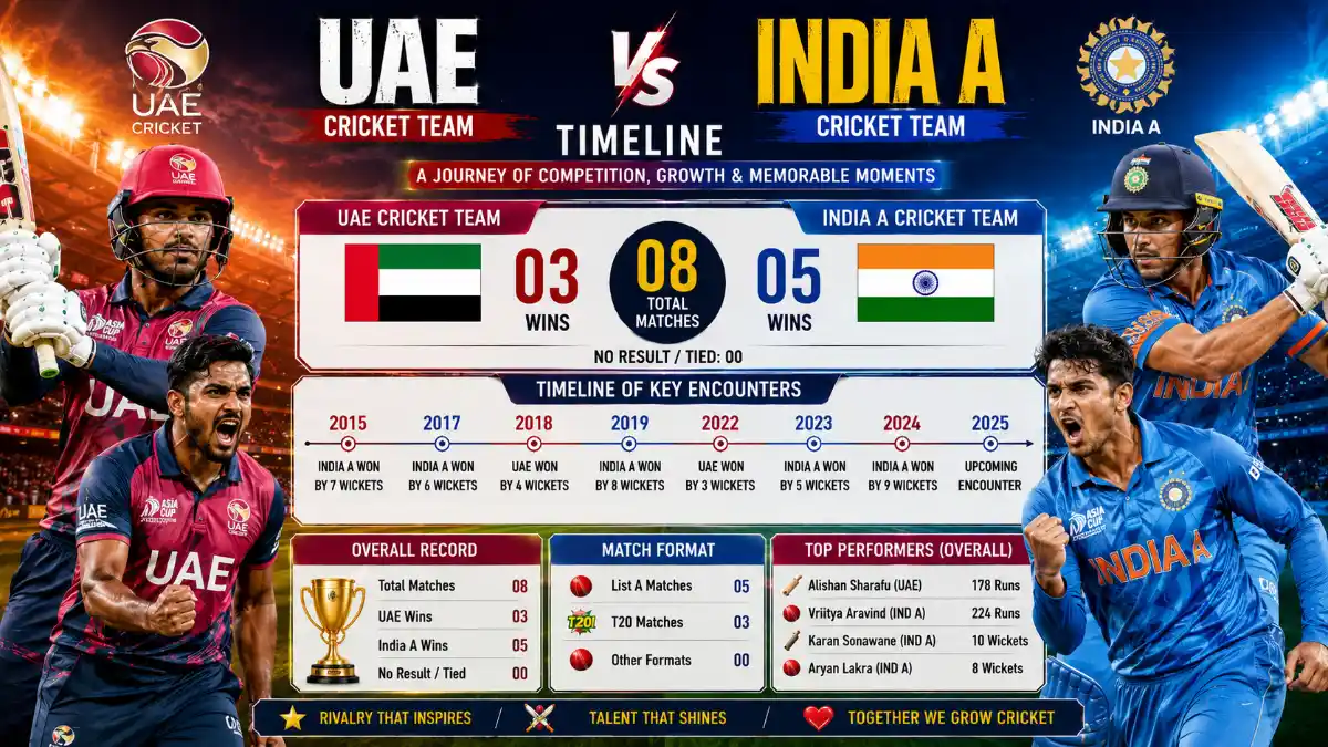 UAE cricket team vs India a cricket team timeline