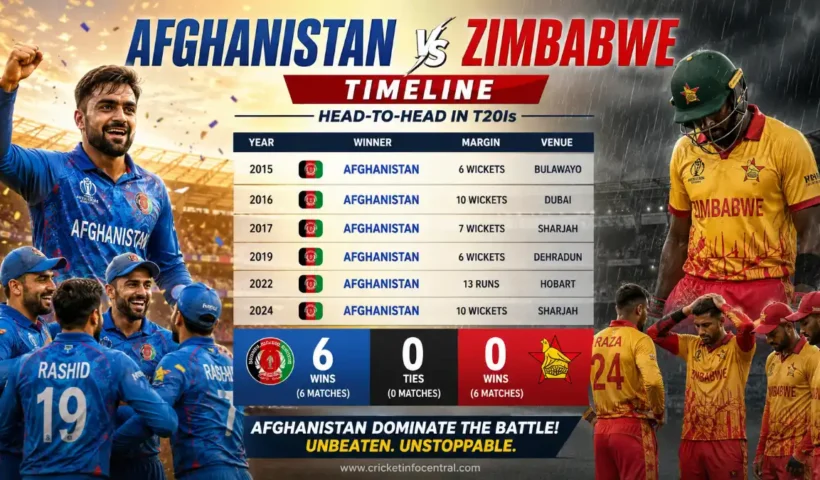 Afghanistan National Cricket Team vs Zimbabwe National Cricket Team Timeline
