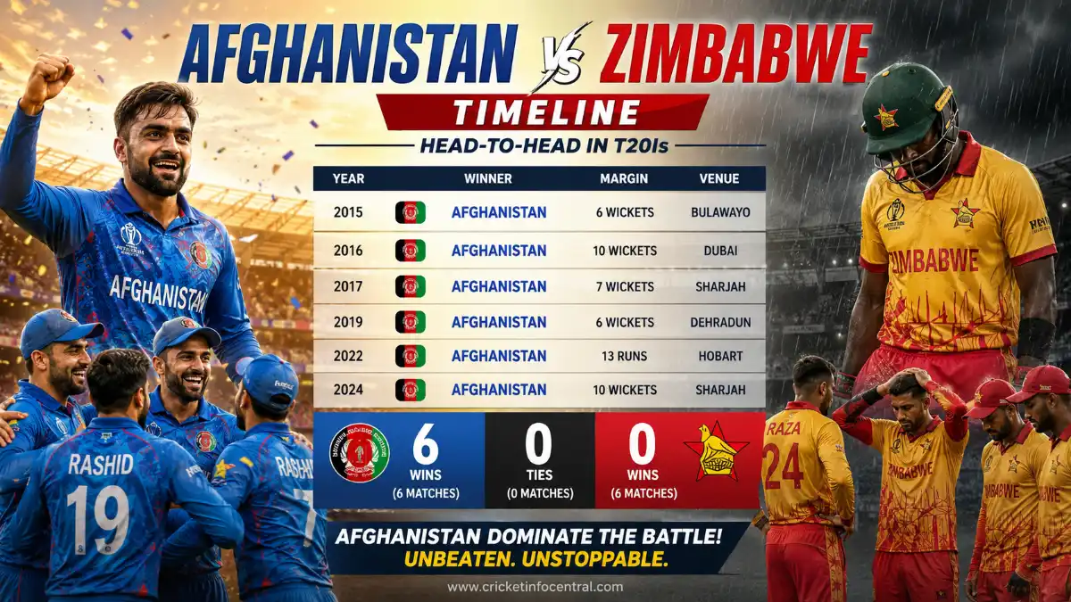 Afghanistan National Cricket Team vs Zimbabwe National Cricket Team Timeline