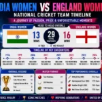 India women vs England women's national cricket team timeline