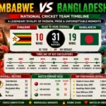 Zimbabwe National Cricket Team vs Bangladesh National Cricket Team Timeline