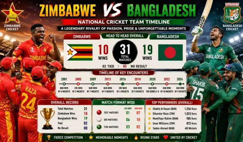 Zimbabwe National Cricket Team vs Bangladesh National Cricket Team Timeline
