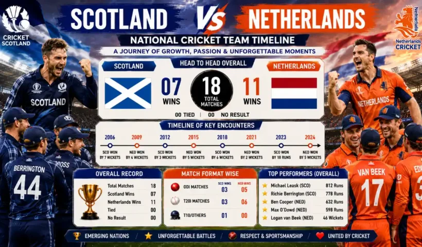 Scotland National Cricket Team vs Netherlands National Cricket Team Timeline