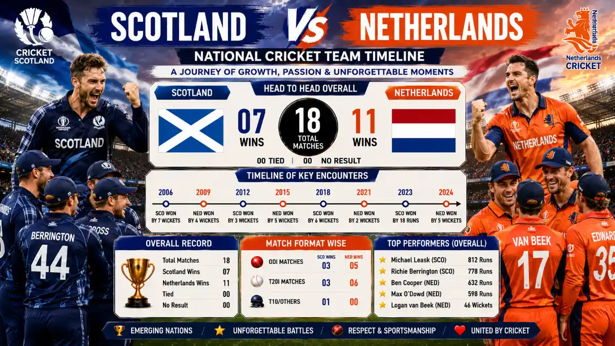 Scotland National Cricket Team vs Netherlands National Cricket Team Timeline